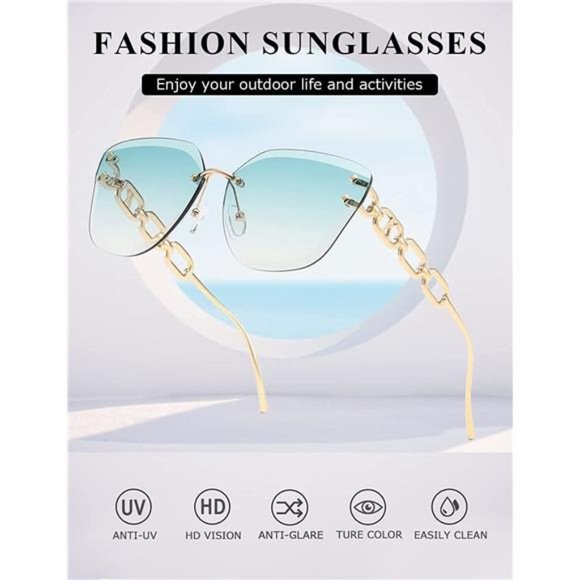 AEVOGUE Sunglasses For Women Oversized Rimless main image 11